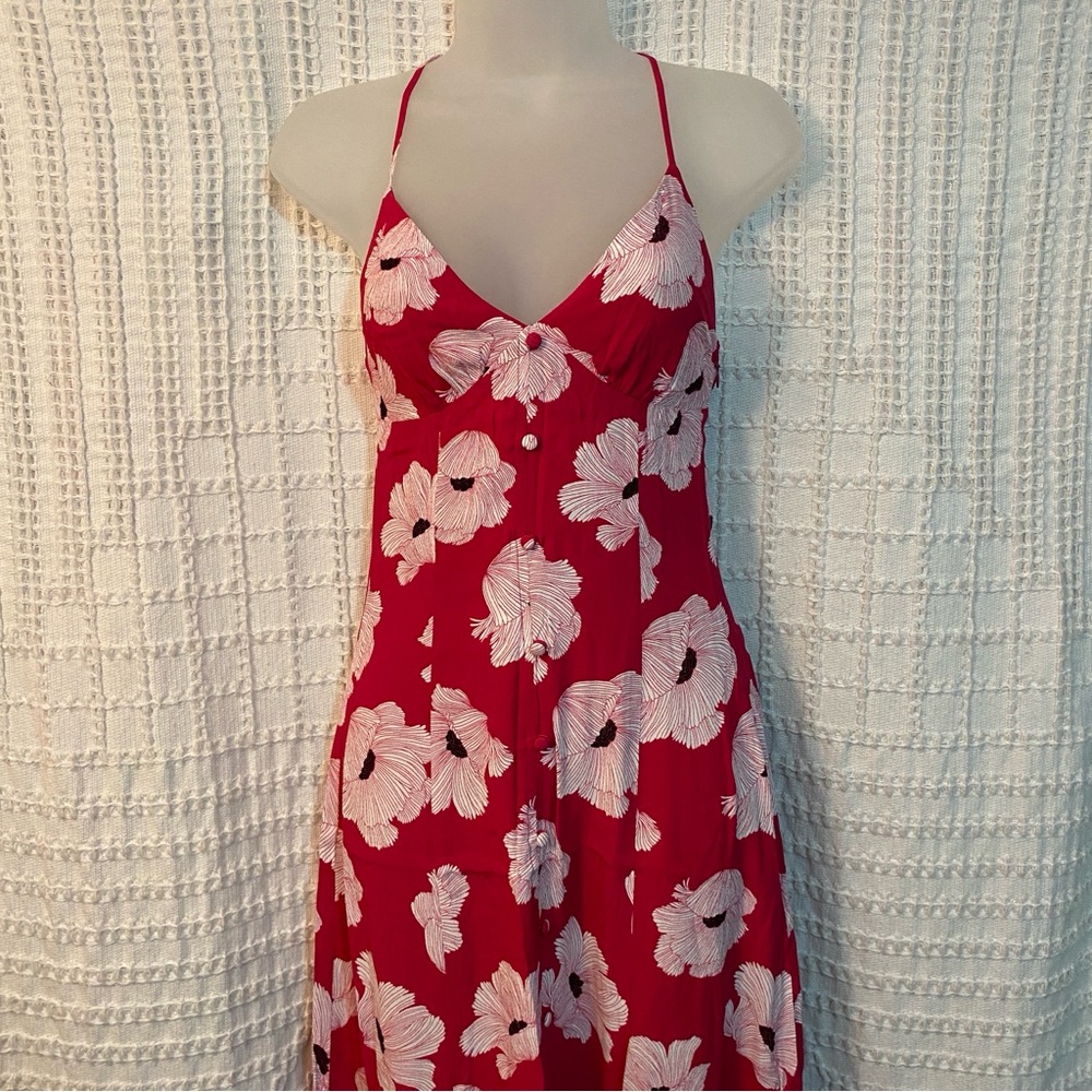 NWOT Leith Fuchsia Pink and White Floral Maxi Dress - Picture 7 of 9